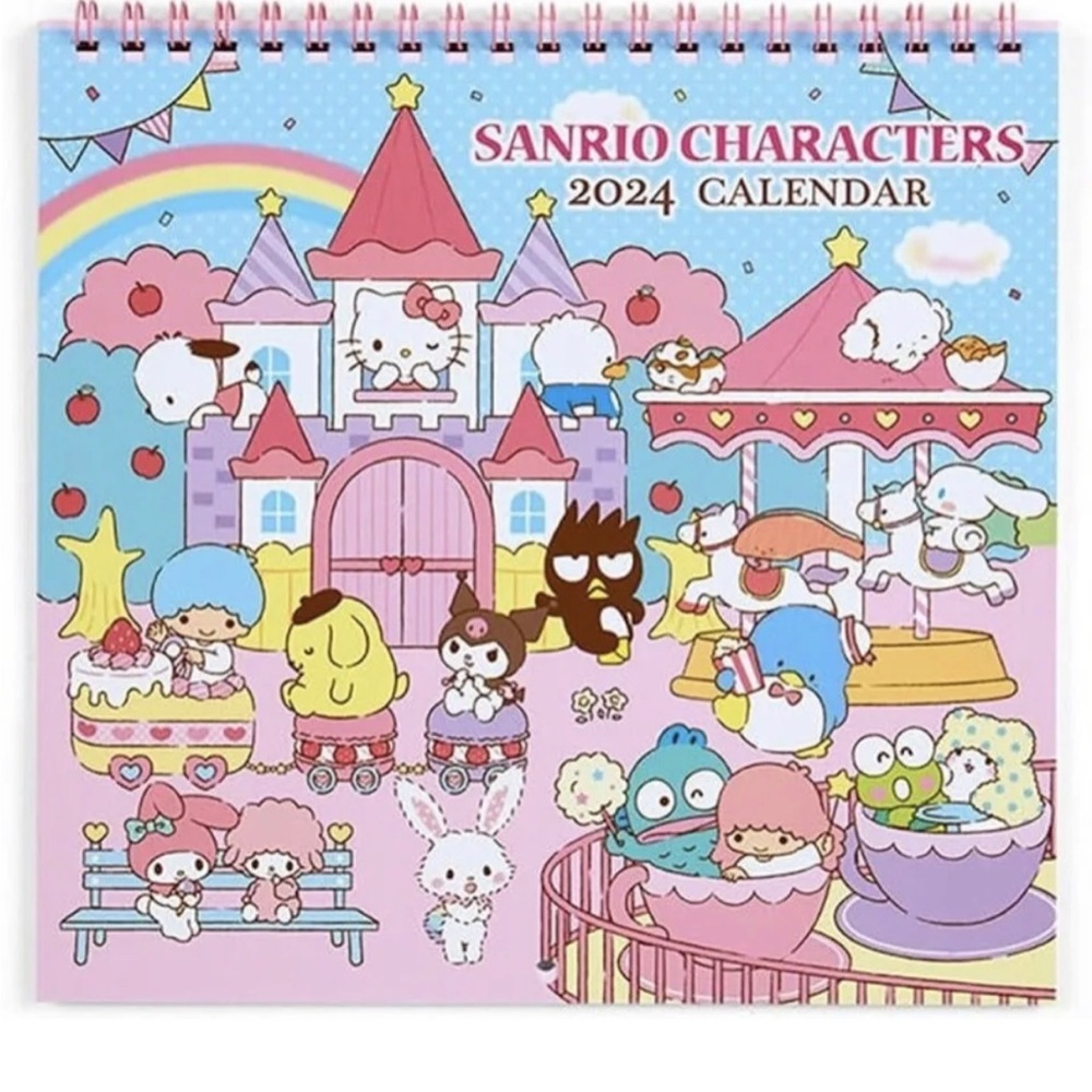 Sanrio Characters 2024 Ring 12 Monthly Desk Calendar Planner for Easy Organizing